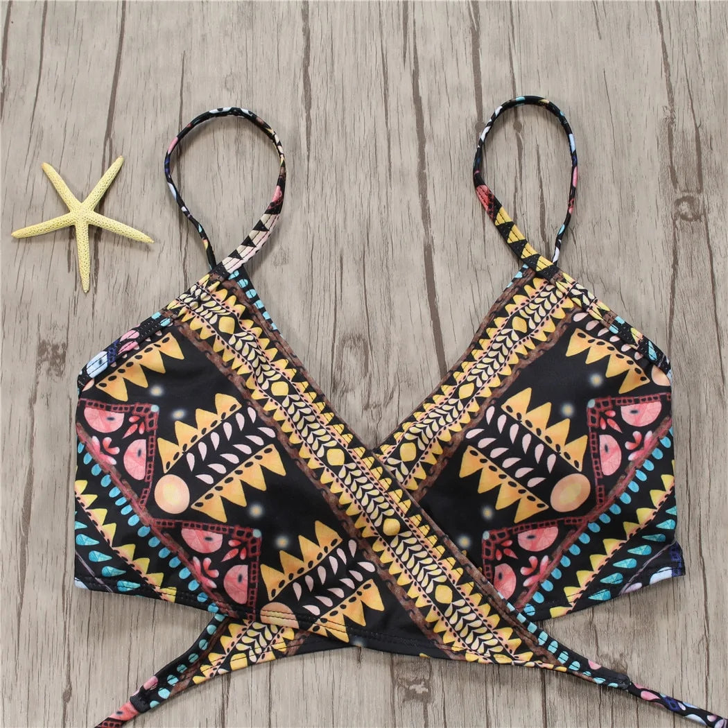 2018 Chic Aztec String Bikini Set