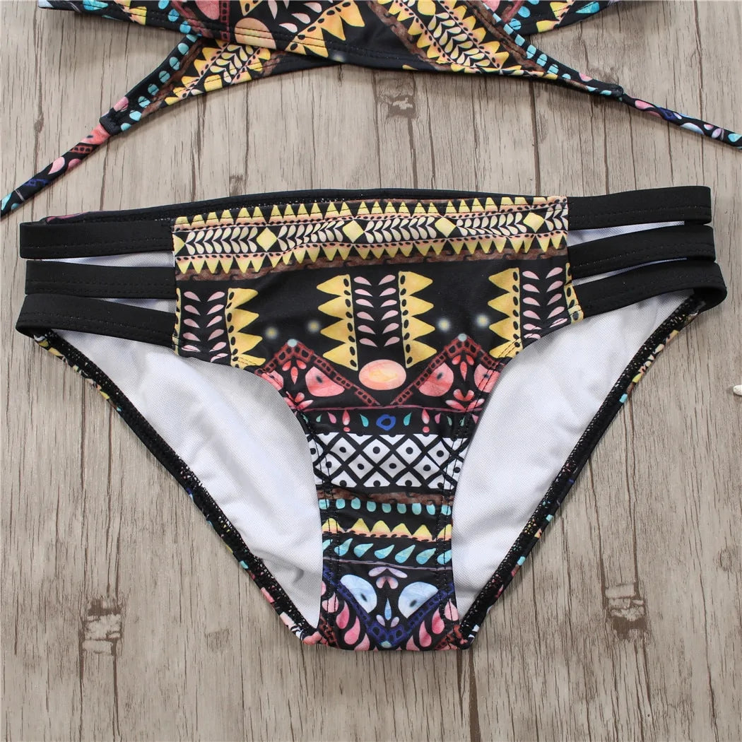 2018 Chic Aztec String Bikini Set