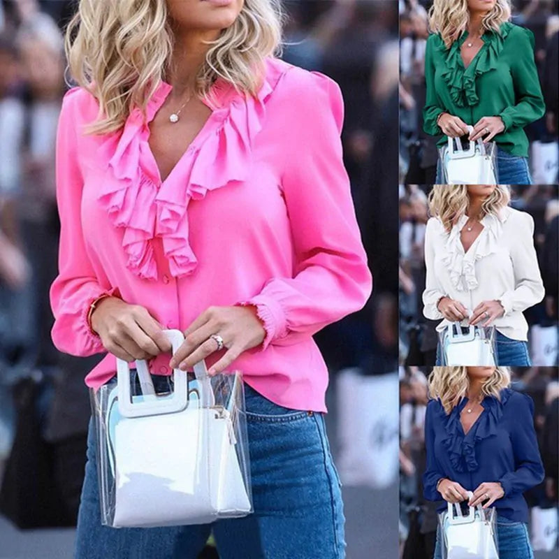 2020 Spring Elegance Chiffon Blouses Plus