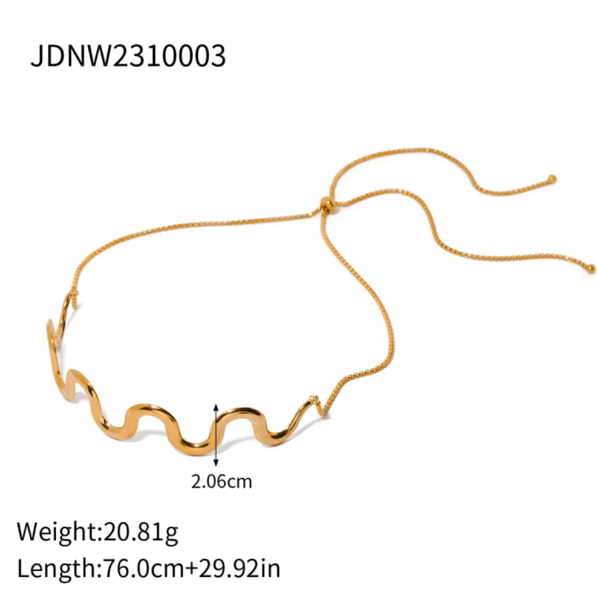 18K Gold Wave Pull-Out Necklace