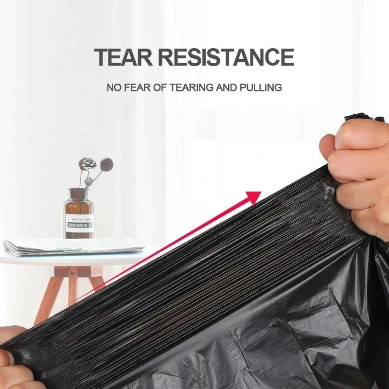 100/200PCS Black Garbage Bag Household Kitchen Bedroom Bathroom Office Leak-Proof Disposable Plastic Thickened Trash Bags