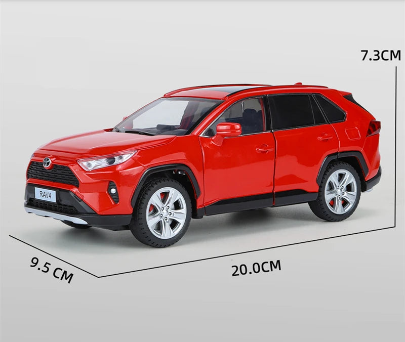 1:24 Toyotas RAV4 SUV Alloy Car Model Diecasts Metal Off-road Vehicles Car Model High Simulation Sound and Light Kids Toys Gifts
