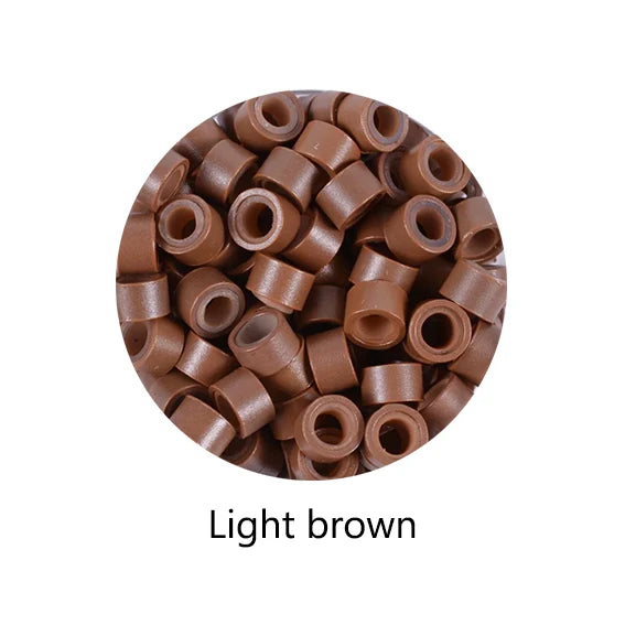 100Pcs 5.0*3.0*3.0mm Micro Silicone Lined Rings/Links/Beads MICRO Ring Link Crimp Beads Hair Extensions Tools