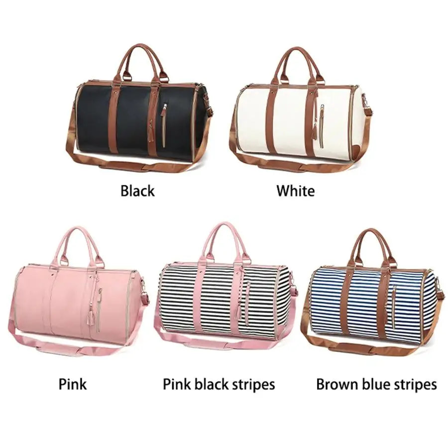 1pc Foldable PU Travel Convenient Carry-on Clothing Bag Women's Bag Bag Leather Business Duffel Women's Large Travel