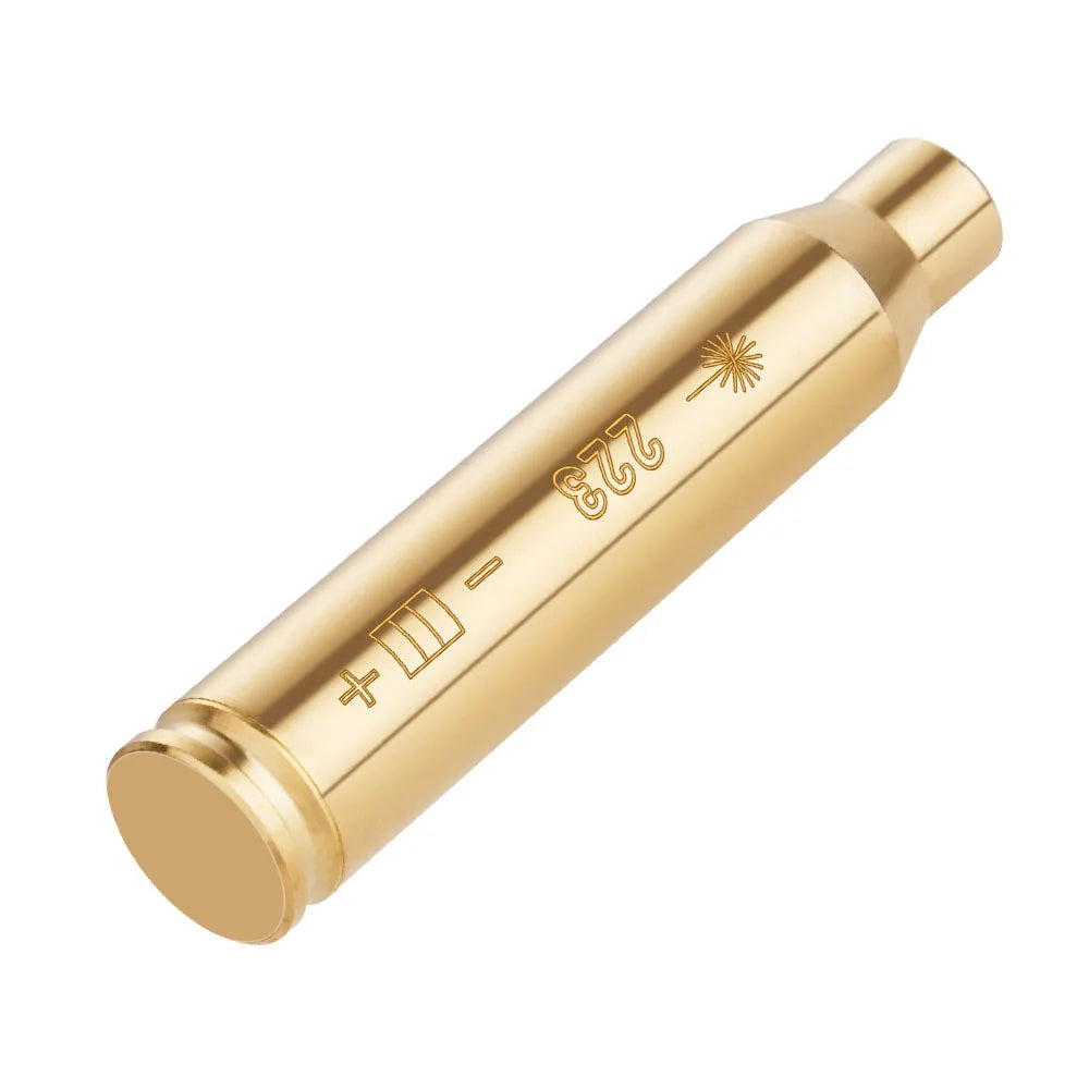 .223 cal Red Dot Laser Brass Boresight CAL Cartridge Barrel Bore Sighter for Hunting Gun Scope Adjustment Rifle Pistol Shotgun