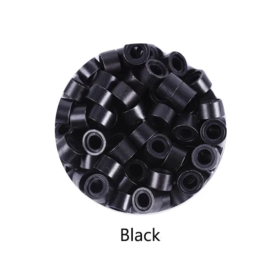 100Pcs 5.0*3.0*3.0mm Micro Silicone Lined Rings/Links/Beads MICRO Ring Link Crimp Beads Hair Extensions Tools