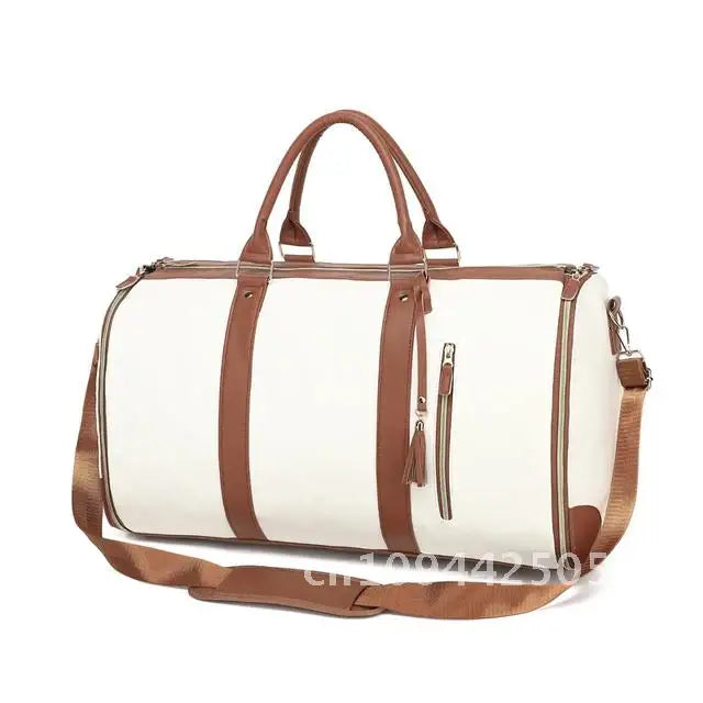 1pc Foldable PU Travel Convenient Carry-on Clothing Bag Women's Bag Bag Leather Business Duffel Women's Large Travel