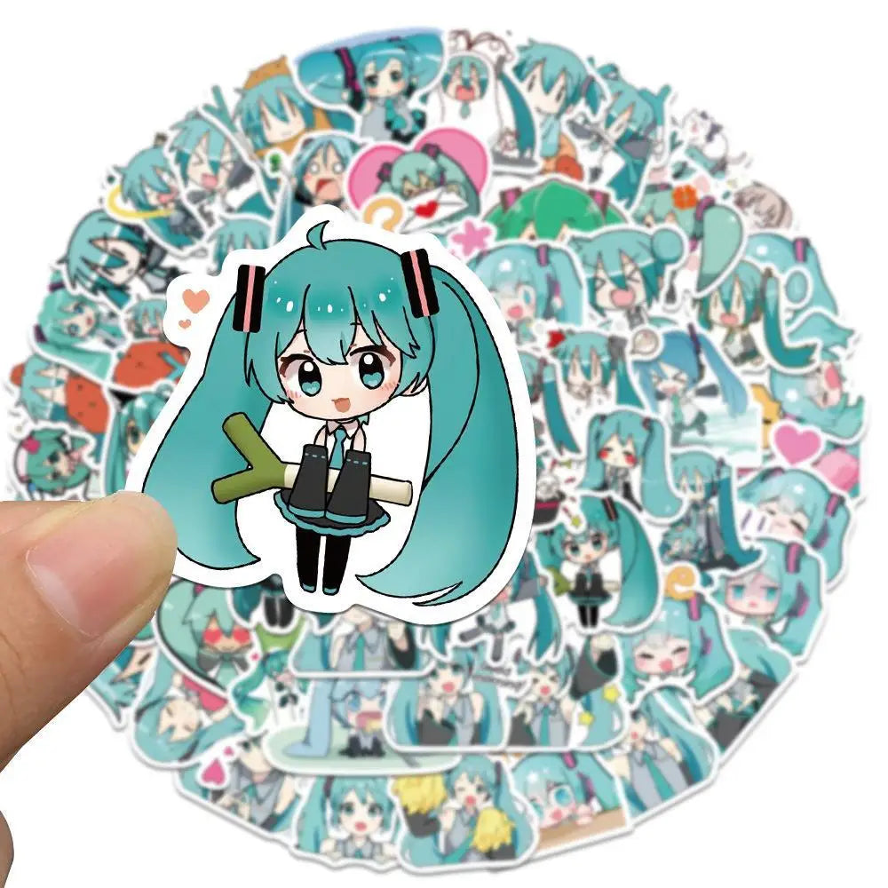 10/30/50PCS New Fashion Cartoon Anime Girl Graffiti Helmet Car Mug DIY Waterproof PVC Graffiti Sticker Children'S Toys Wholesale