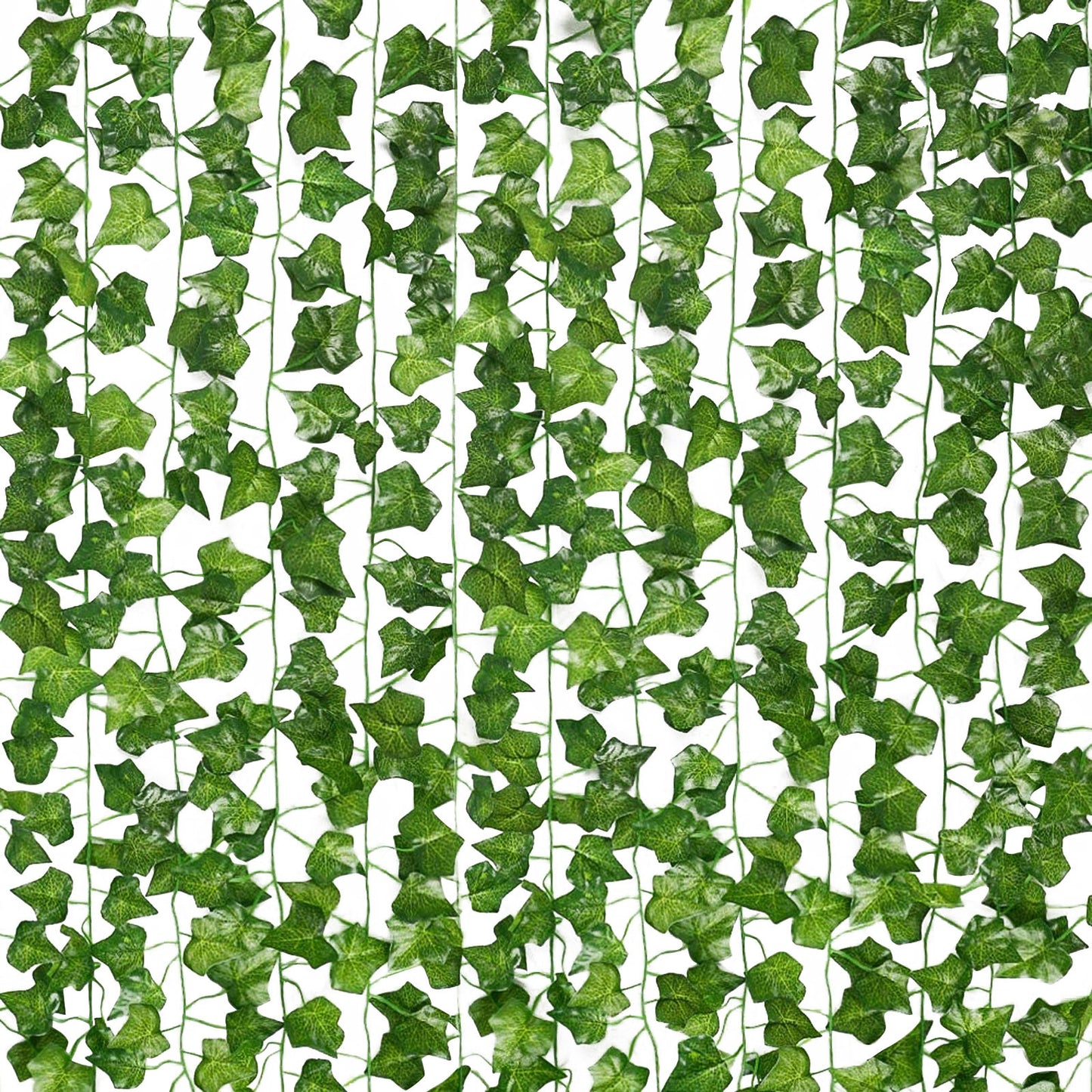 12PC Strands Artificial Lvy Leaf Vine Garland Fake Foliage Hanging Plants Garland Hanging Ornaments Front Door Wall Decorations