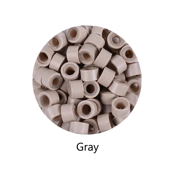 100Pcs 5.0*3.0*3.0mm Micro Silicone Lined Rings/Links/Beads MICRO Ring Link Crimp Beads Hair Extensions Tools