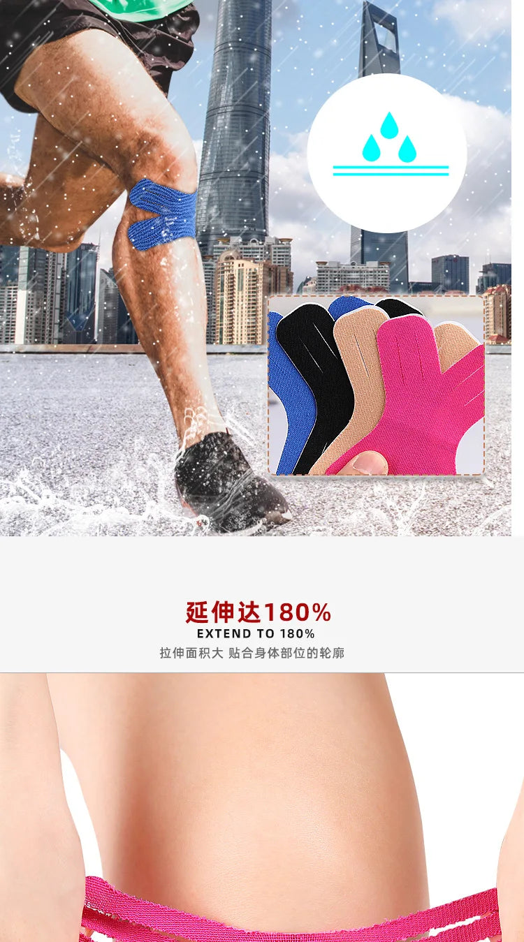 10/20pc Kinesiology Tape Elastic Therapeutic Sports Tapes for Knee Shoulder and Elbow, Waterproof Athletic Physio Muscles Strips