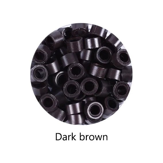 100Pcs 5.0*3.0*3.0mm Micro Silicone Lined Rings/Links/Beads MICRO Ring Link Crimp Beads Hair Extensions Tools