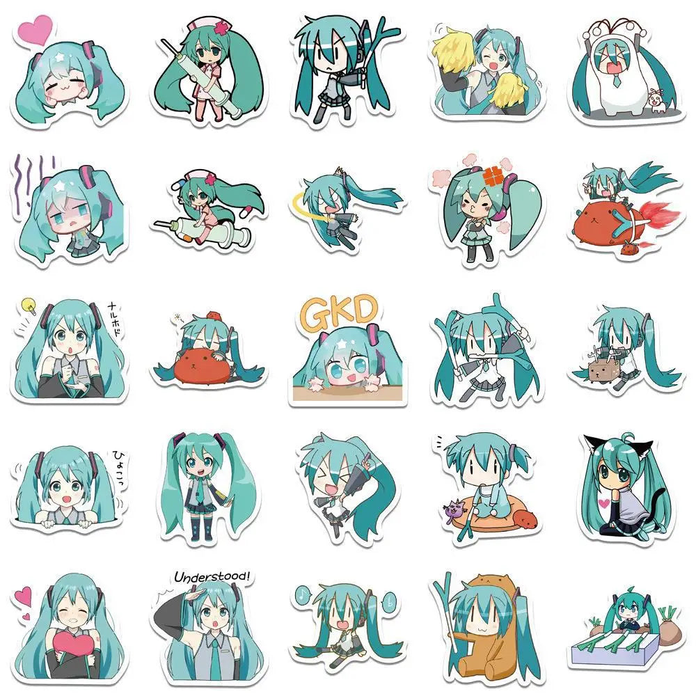 10/30/50PCS New Fashion Cartoon Anime Girl Graffiti Helmet Car Mug DIY Waterproof PVC Graffiti Sticker Children'S Toys Wholesale