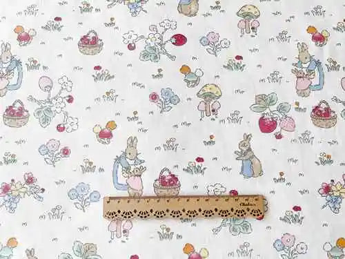 160x50cm Floral Rabbit Cotton Twill Printed Fabric Bedding Handmade Finish Curtain and Tablecloth Cloth