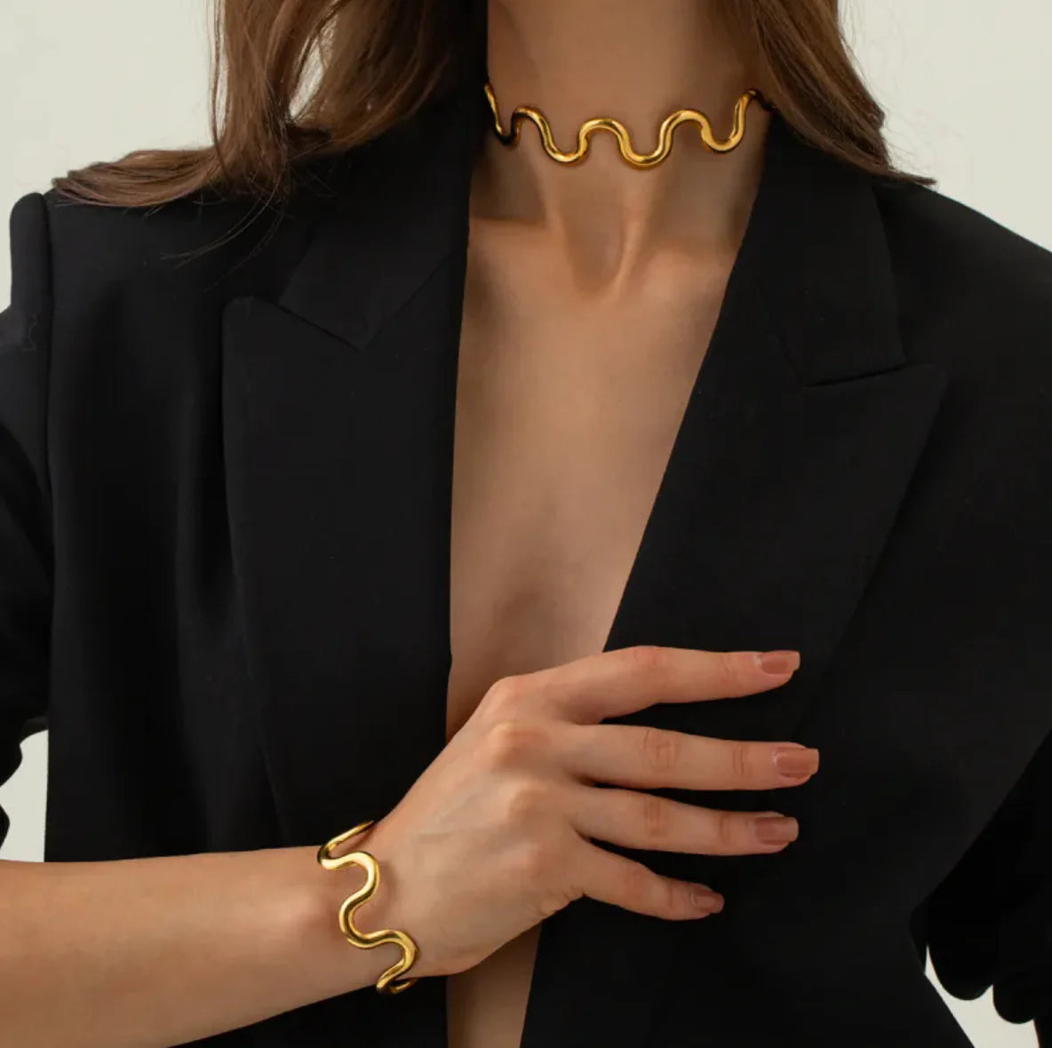 18K Gold Wave Pull-Out Necklace