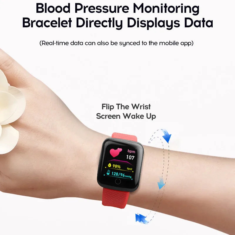 116 Plus Smart Watch For Men Women Bluetooth Sports Watch Heart Rate Monitor Blood Pressure Smart Bracelet for Android IOS D20